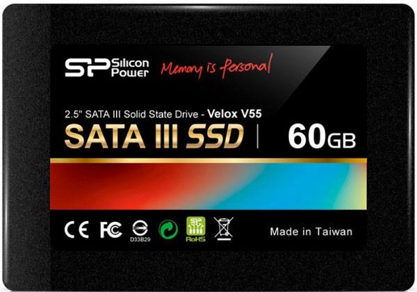 Накопитель SSD 2.5" SATA   60GB Silicon Power V55 SP060GBSS3V55S25, SATAIII, MLC, 556/465MB/s, NCQ