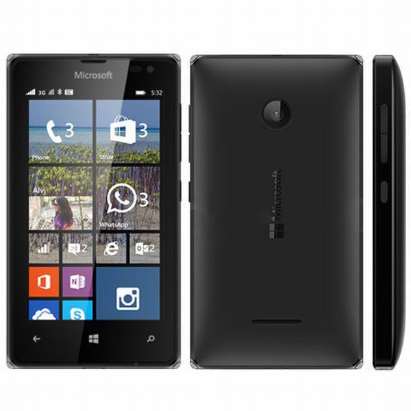 Смартфон 2*sim Microsoft Lumia 532, 4*1.2ГГц, 8GB, 4" 800*480, SD-micro, GSM/3G, GPS, BT, WiFi, G-sensor, 2 камеры 5/0.3Мпикс, W8.1, 118.9*65.5*11.6мм 136г, черный