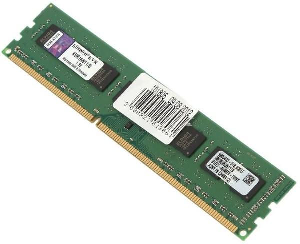 Оперативная память DIMM DDR3  8GB, 1600МГц (PC12800) Kingston KVR16N11/8, retail