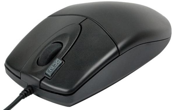 Мышь оптическая A4 Tech OP-620D, PS/2, 4 кнопки, колесо, 800dpi, кнопка двойного клика, черный