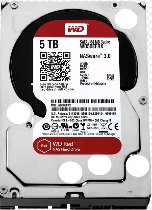 Жесткий диск 3.5" SATA 5TB WD Red WD50EFRX, SATAIII, 5400rpm, 64MB cache, NCQ