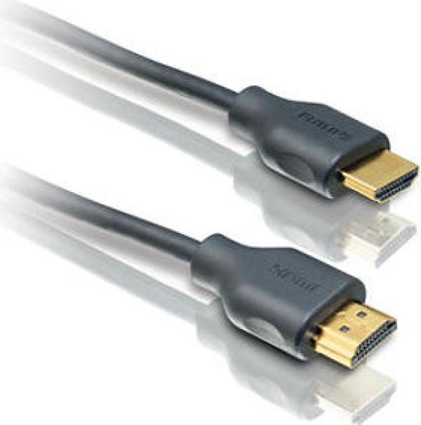 Кабель HDMI штырь - HDMI штырь  1.8м Philips SWV5401H/10, версия 1.4, поддержка 3D, ethernet, канал возврата аудио, позолоченный