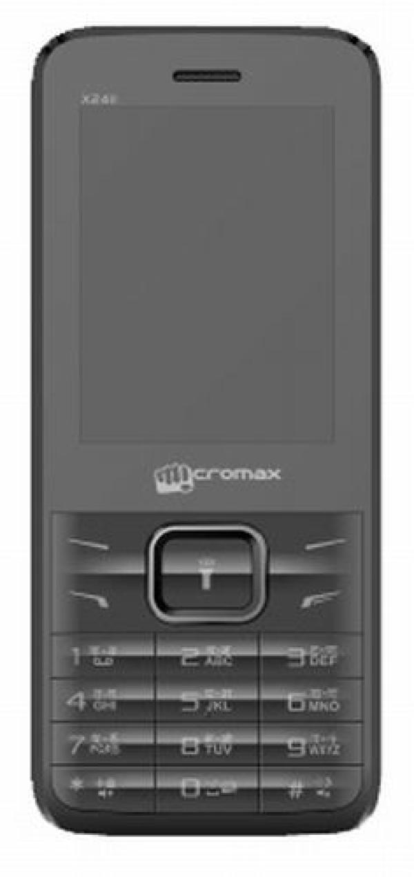 Мобильный телефон 2*SIM Micromax X2411, GSM900/1800, 2.4" 320*240, камера 0.3Мпикс, SD-micro, BT, запись видео, диктофон, WAP, MP3 плеер, FM радио, 53*122.6*11.2мм 80г, серый