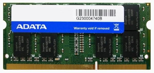 Оперативная память SO-DIMM DDR3  2GB, 1600МГц (PC12800) A-Data AD3S1600X2G11-B / ADDS160022G11-B