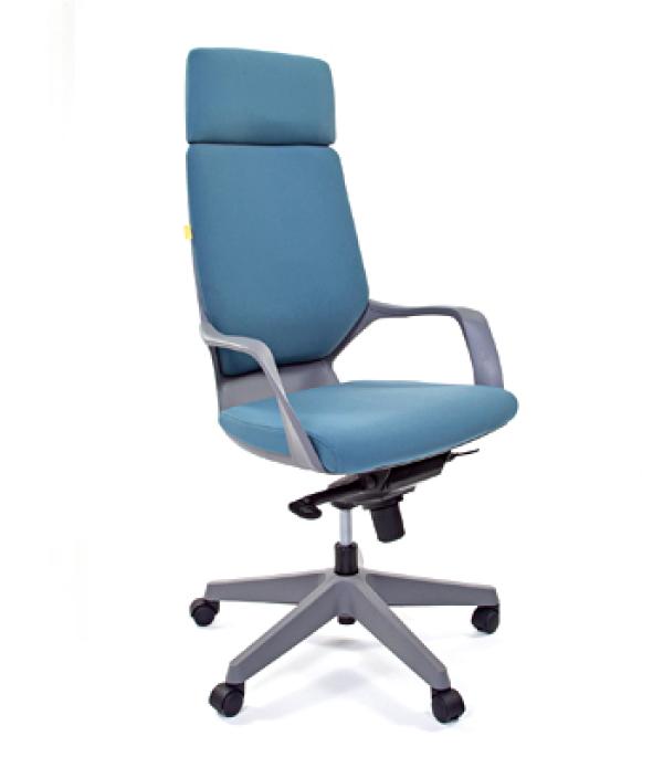 Кресло Chairman CH 230 BL 414 steel blue, голубой, акрил, механизм качания TG, закругленные подлокотники, крестовина - пластик серый, регулировка высоты сиденья - газлифт, до 120кг