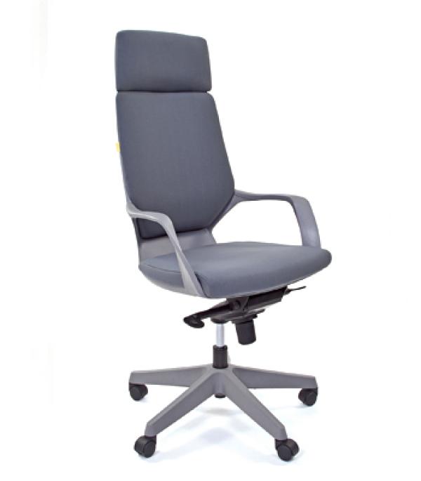 Кресло Chairman CH 230 BL 417 grey, серый, акрил, механизм качания TG, закругленные подлокотники, крестовина - пластик серый, регулировка высоты сиденья - газлифт, до 120кг