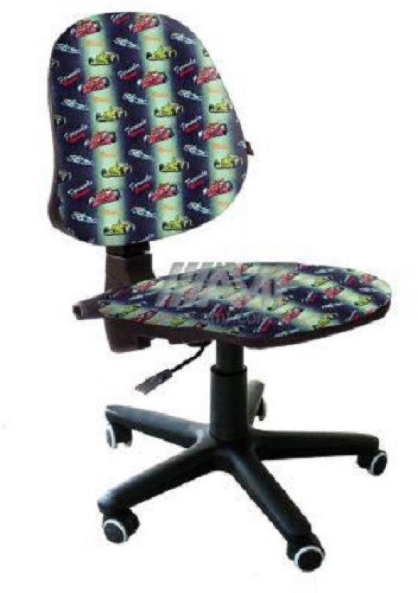 Кресло AMF Актив Машинки, разноцветный с рисунком, акрил, без подлокотников, крестовина-пластик, регулировка высоты сиденья-газлифт, до 80кг