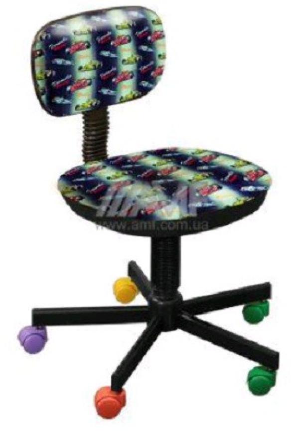 Кресло AMF БАМБО Машинки, разноцветный с рисунком, акрил, без подлокотников, крестовина-пластик, регулировка высоты сиденья-газлифт, до 85кг
