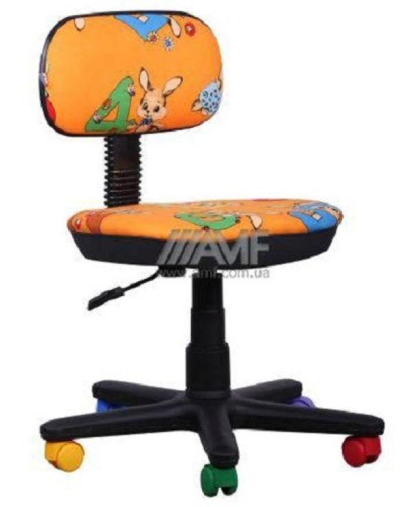 Кресло AMF БАМБО Цифры, оранжевый, с рисунком, без подлокотников, крестовина-пластик, регулировка высоты сиденья - газлифт, до 70кг