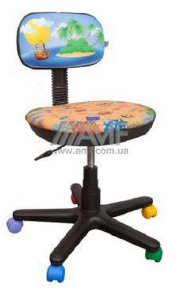Кресло AMF БАМБО Игра Сокровища моря, разноцветный с рисунком, акрил, без подлокотников, крестовина-пластик, регулировка высоты сиденья-газлифт, до 85кг