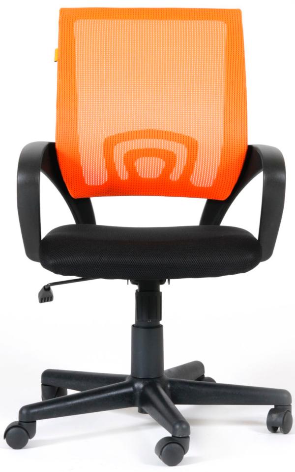 Кресло AMF Веб, черный-оранжевый, акрил, ткань-сетка, механизм качания TG, эргономичное, закругленные подлокотники, крестовина-пластик, регулировка высоты сиденья-газлифт, до 100кг