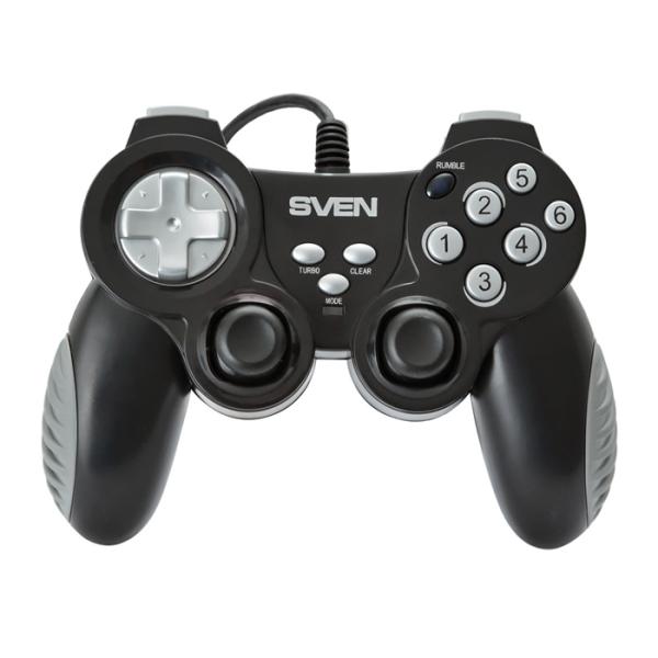 Игровой манипулятор GamePad для PC Sven X-Pad, USB, 8 позиций, 10 кнопок, 2 аналоговых джойстика, 4 триггера, черный