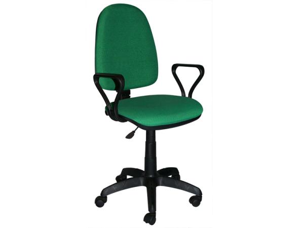 Кресло Престиж gtpp В-18, черно-зеленый, акрил, подлокотники самба, крестовина - пластик, регулировка высоты сиденья - газлифт, до 80кг