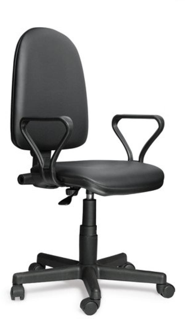Кресло Престиж Z-01, черный, кожзаменитель, подлокотники самба, регулировка высоты сиденья - газлифт, до 80кг