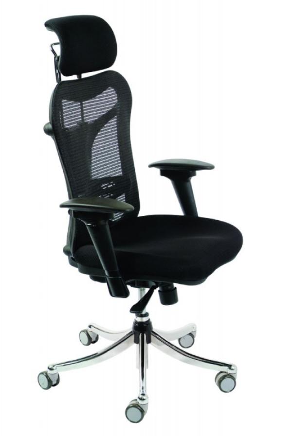 Кресло Buro CH-999ASX, черный, cпинка-сетка, механизм качания Sinchro, эргономичный дизайн, регулировка подлокотников по высоте, ширине, крестовина-хром, регулировка высоты сиденья-газлифт, до 120кг