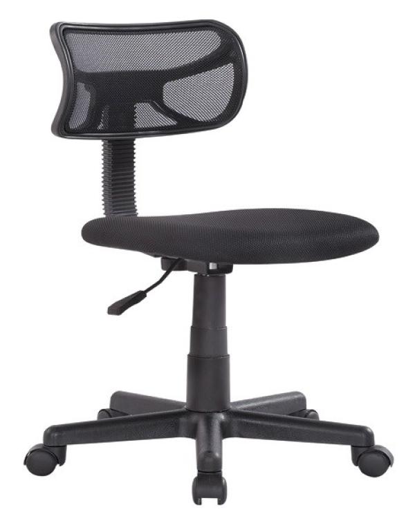 Кресло Crown СМСН-002, черный, ткань-сетка, без подлокотников, крестовина-пластик, регулировка высоты сидения-газлифт, до 120кг