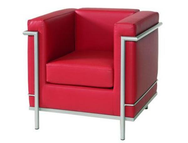 Кресло Grandivan Бентли 12, NVX-3121- красный, каркас - дерево/металл, опоры - хром, 820*700*780мм, экокожа, категория 1