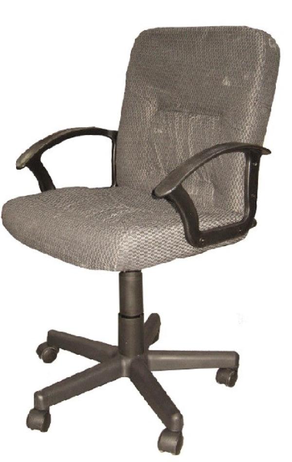 Кресло Чип К15, черно-серый, акрил, механизм PST, закругленные подлокотники, крестовина-пластик, регулировка высоты сиденья - газлифт, до 100кг