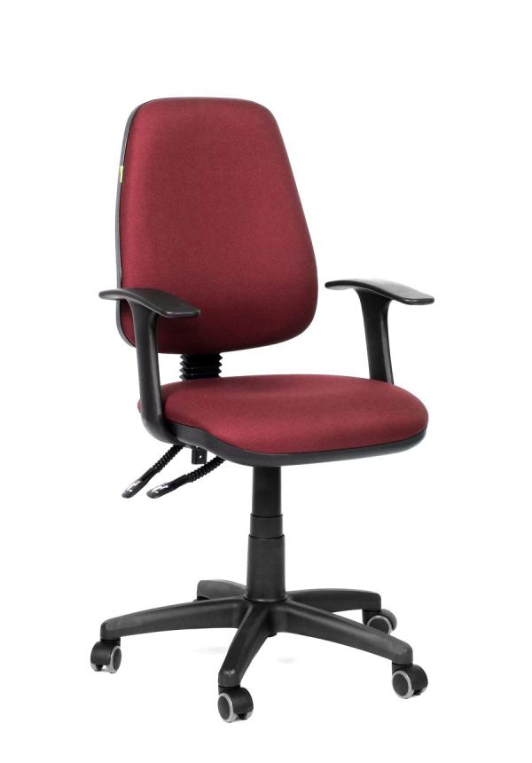 Кресло Chairman CH 661 15-11, бордовый, акрил, механизм качания PST TMF, Т-образные подлокотники, крестовина - пластик, регулировка высоты сиденья- газлифт, до 100кг