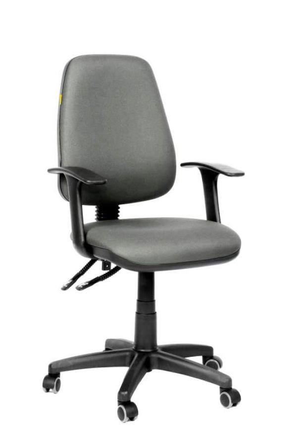 Кресло Chairman CH 661 15-13, серый, акрил, механизм качания PST TMF, Т-образные подлокотники, крестовина - пластик, регулировка высоты сиденья- газлифт, до 100кг