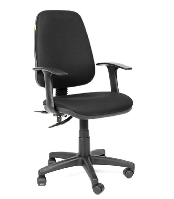 Кресло Chairman CH 661 15-21, черный, акрил, механизм качания PST TMF, Т-образные подлокотники, крестовина - пластик, регулировка высоты сиденья- газлифт, до 100кг