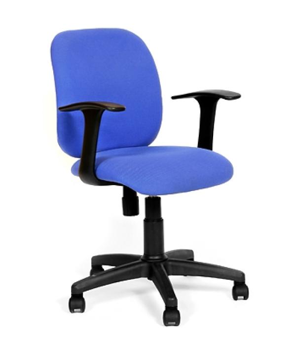 Кресло Chairman CH 670 С-17, синий, акрил, Т-образные подлокотники, крестовина-пластик, регулировка высоты сиденья - газлифт, до 100кг