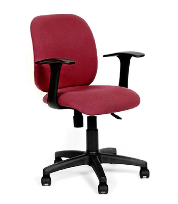 Кресло Chairman CH 670 С-18, бордовый, акрил, Т-образные подлокотники, крестовина-пластик, регулировка высоты сиденья - газлифт, до 100кг