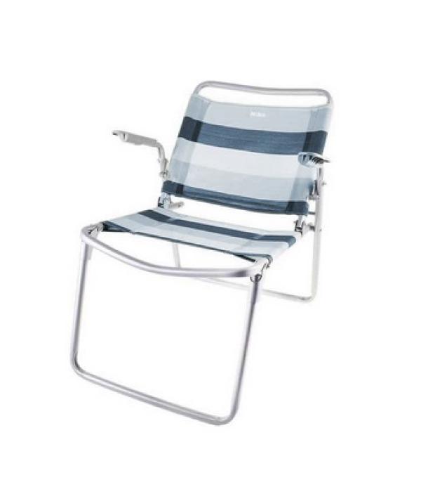 Кресло-шезлонг Nika К1, синий, ткань-сетка, каркас-металл, складной, с подлокотниками, до 90кг