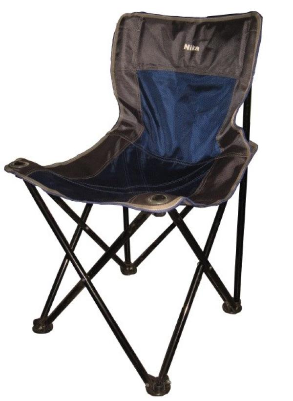 Стул походный Nika "Премиум2" ПСП2, серый-синий, ткань с водоотталкивающей пропиткой, каркас-металл, складной, без подлокотников, сумка для переноски, до 90кг