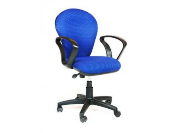 Кресло Chairman CH 684 JP 15-3, черно-голубой, эргономичный дизайн, механизм качания BS, закругленные подлокотники, крестовина-пластик, регулировка высоты сиденья-газлифт, до 100кг
