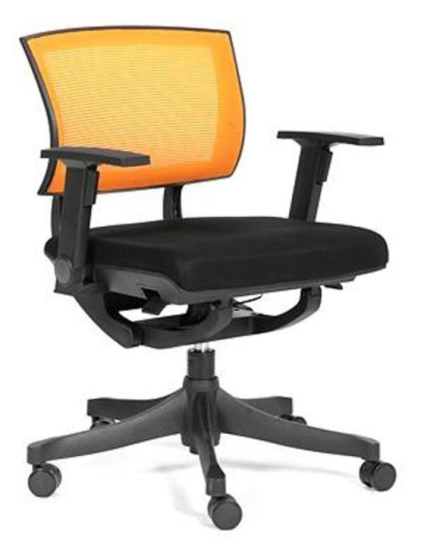 Кресло Chairman WILL B-04, черный-оранжевый, акрил, спинка ткань-сетка, механизм качания TG, Т-образные подлокотники, крестовина - пластик, регулировка высоты сиденья - газлифт, до 100кг