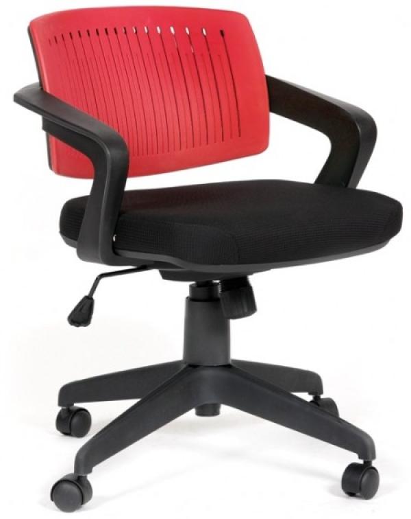 Кресло Chairman SMART TW-11, черный-красный, акрил, механизм качания TG, спинка- пластик, закругленные подлокотники, крестовина - пластик, регулировка высоты сиденья - газлифт, до 100кг