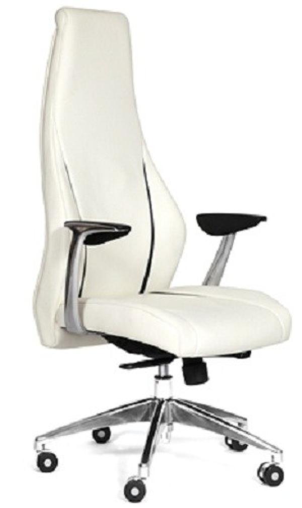 Кресло Chairman JAZZZ, белый-черный, кожа/кз, механизм качания TMF, Т-образные подлокотники, крестовина - хром, регулировка высоты сиденья - газлифт, до 120кг