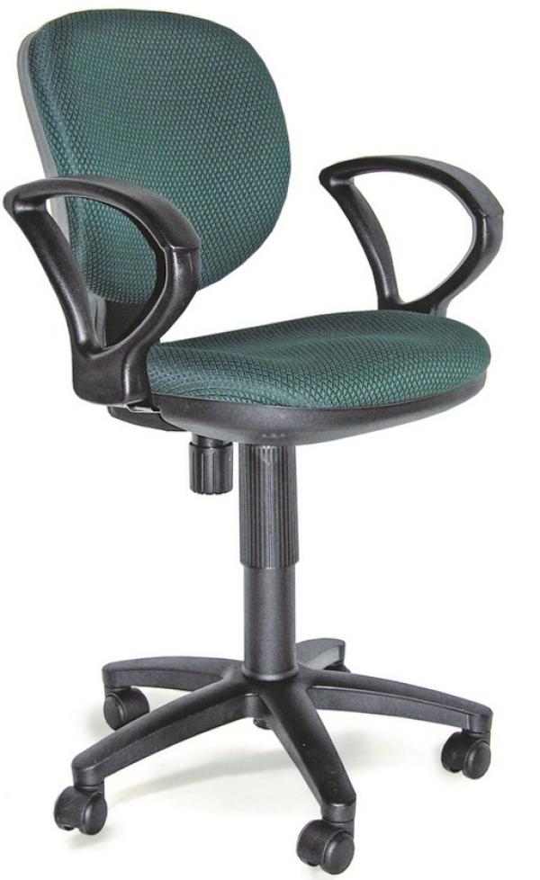 Кресло Chairman CH 687 JP 15-4, черно-зеленый, механизм качания BS, закругленные подлокотники, крестовина-пластик, регулировка высоты сиденья - газлифт, до 100кг