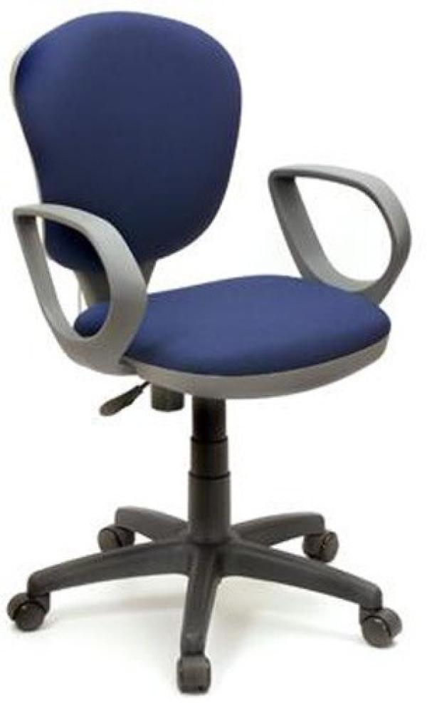 Кресло Chairman CH 690 15-03, синий, пружинный механизм постоянной поддержки спины BS, ролики-эластичный пластик, подлокотники закругленные, крестовина-пластик, регулировка высоты-газлифт, до 100кг