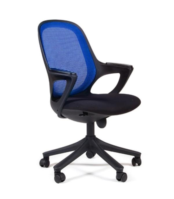 Кресло Chairman CH 820 SW 03/Black, голубой/черный, ткань-сетка/акрил, механизм качания TG, закругленные подлокотники, крестовина-пластик черный, регулировка высоты сиденья - газлифт, до 100кг