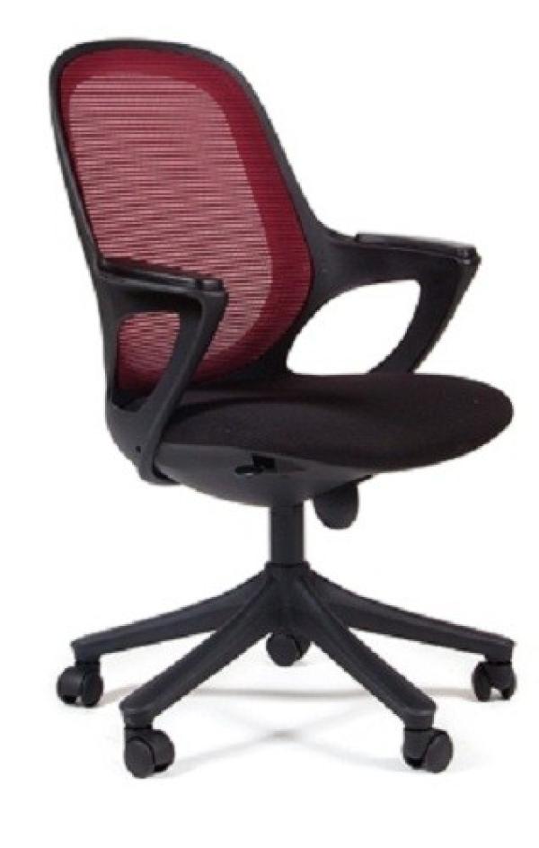 Кресло Chairman CH 820 SW 08/Black, красный/черный, ткань-сетка/акрил, механизм качания TG, закругленные подлокотники, крестовина-пластик черный, регулировка высоты сиденья - газлифт, до 100кг