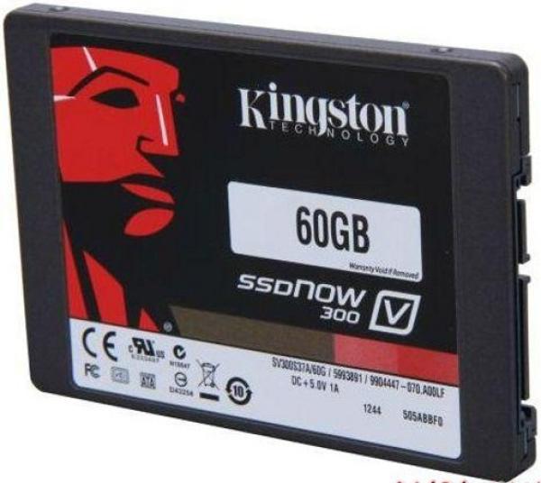 Накопитель SSD 2.5" SATA   60GB Kingston SV300S37A/60G, SATAIII, MLC, 450/450MB/s