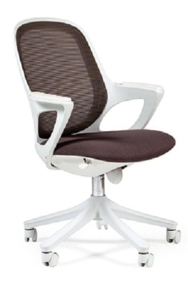 Кресло Chairman CH 820 SW 06/White, серый/белый, ткань-сетка/акрил, механизм качания TG, закругленные подлокотники, крестовина-пластик белый, регулировка высоты сиденья - газлифт, до 100кг