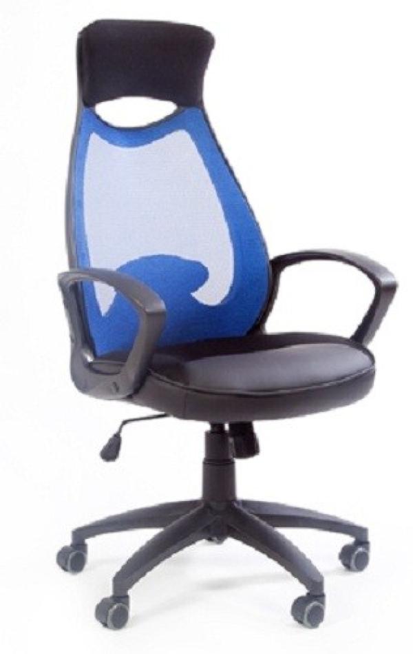 Кресло Chairman CH 840 DW02/SW01, голубой, акрил, ткань-сетка, механизм качания TG, закругленные подлокотники, пластик-черный, крестовина-пластик, регулировка высоты сиденья-газлифт, до 120кг