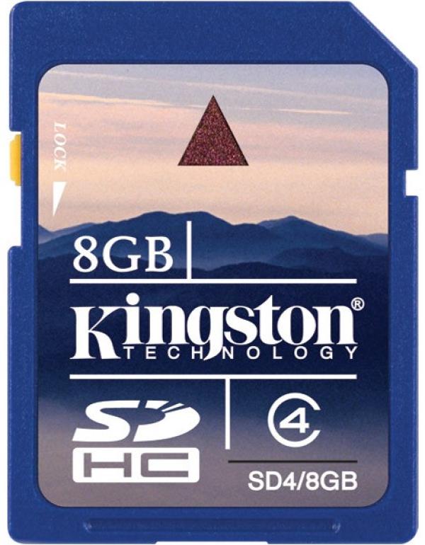 Карта памяти SDHC  8GB Kingston SD4/8GBCR / SD4/8GB, class 4