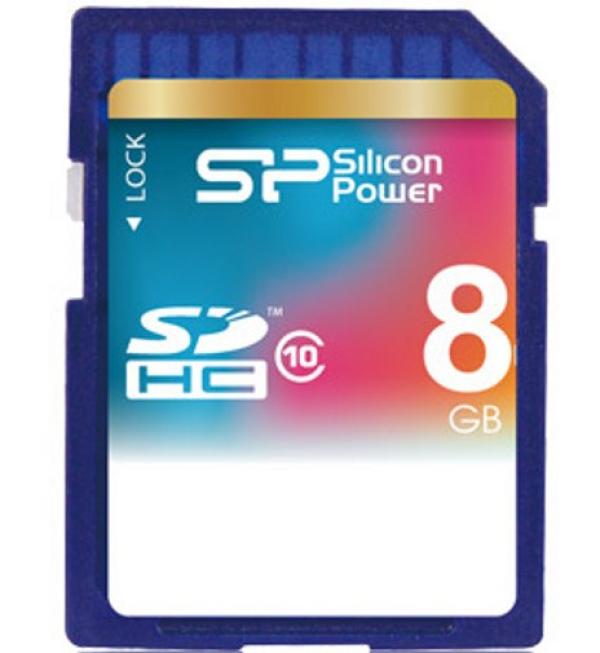 Карта памяти SDHC  8GB Silicon Power SP008GBSDH010V10, class 10