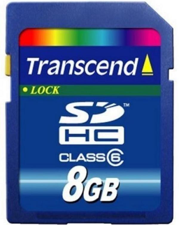 Карта памяти SDHC  8GB Transcend TS8GSDHC6, class 6