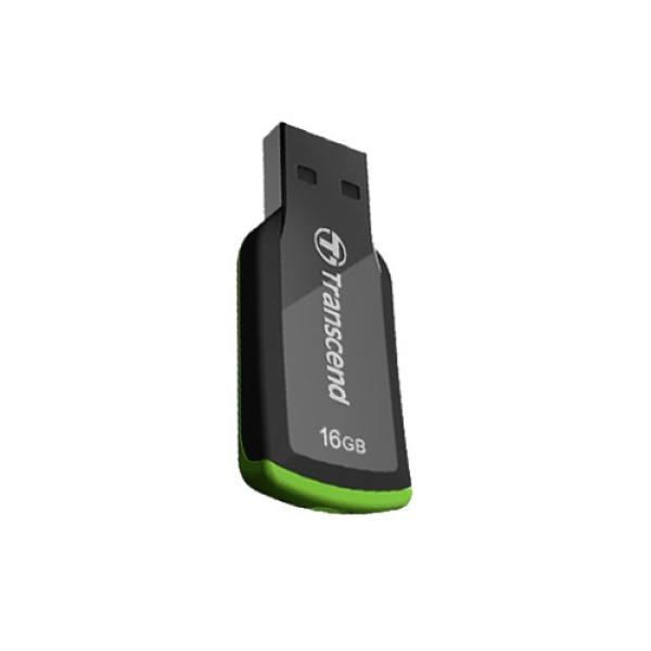 Флэш-накопитель USB2.0  16GB Transcend JetFlash 360 TS16GJF360, черный-зеленый