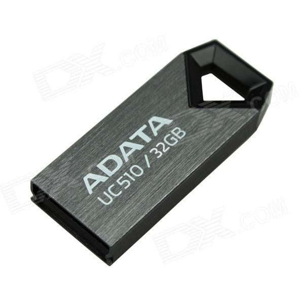 Флэш-накопитель USB2.0  32GB A-Data DashDrive Choice UC510 AUC510-32G-RTI, компактный, серый, стильный дизайн, алюминиевый корпус