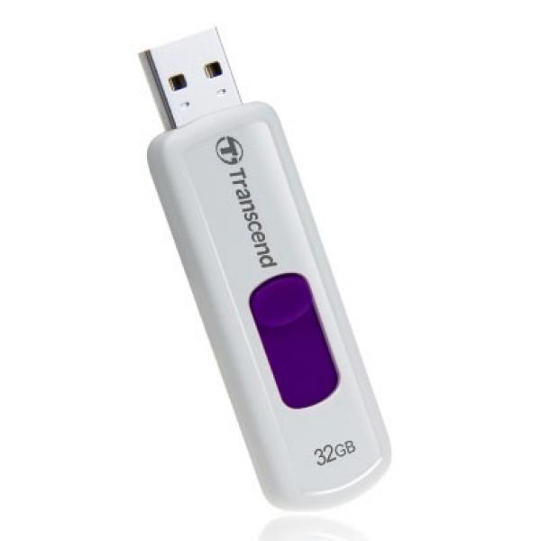 Флэш-накопитель USB2.0  32GB Transcend JetFlash 530 TS32GJF530, High-Speed, 21/10МБ/сек, белый-фиолетовый