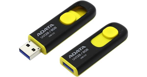 Флэш-накопитель USB3.0   8GB A-Data UV128  AUV128-8G-RBY, черный-желтый