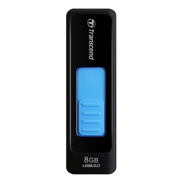 Флэш-накопитель USB3.0   8GB Transcend JetFlash 760 TS8GJF760, High-Speed, 55/5МБ/сек, черный-голубой