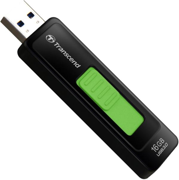 Флэш-накопитель USB3.0  16GB Transcend JetFlash 760 TS16GJF760, High-Speed, черный-зеленый
