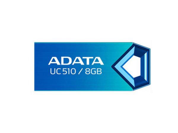 Флэш-накопитель USB2.0   8GB A-Data DashDrive Choice UC510 AUC510-8G-RBL, компактный, синий, стильный дизайн, алюминиевый корпус